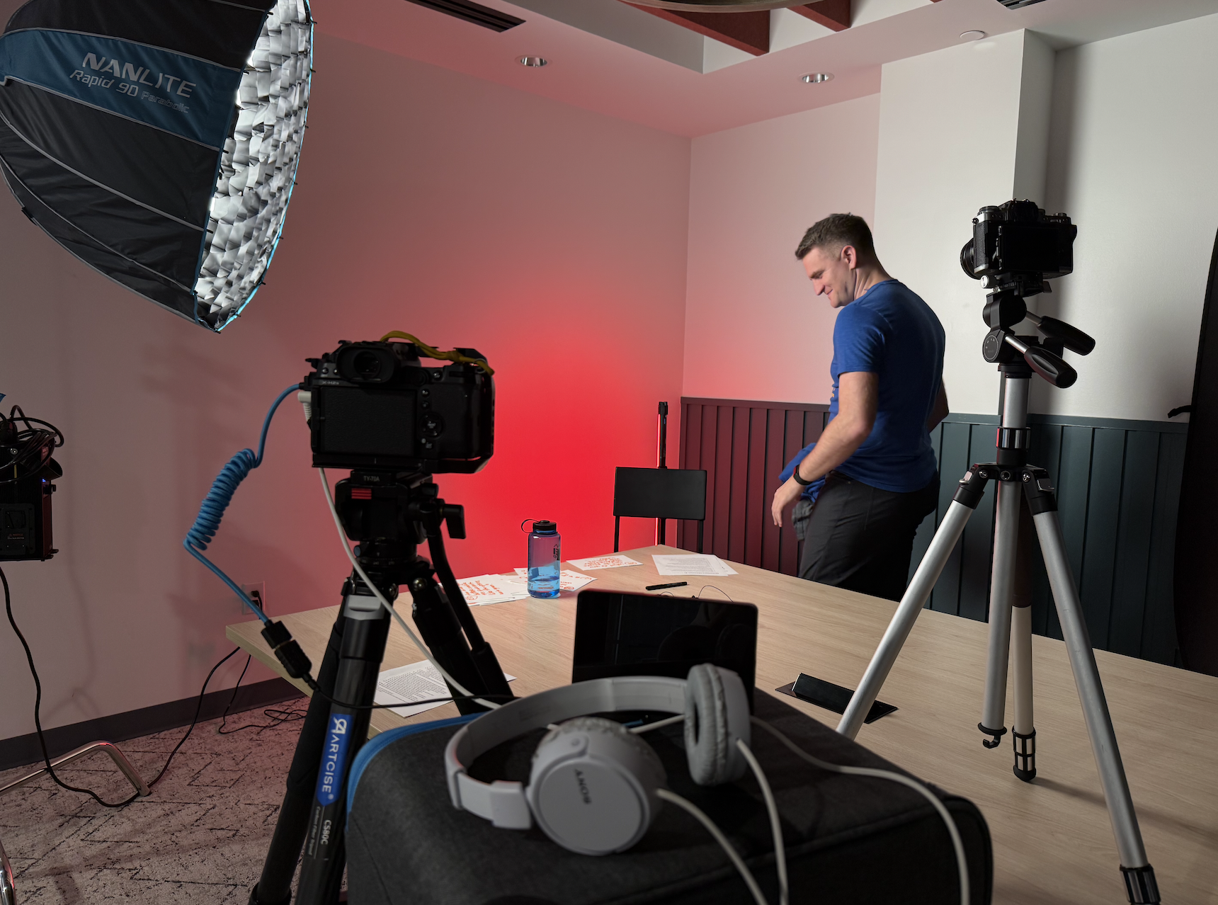 Behind-the-scenes studio production setup